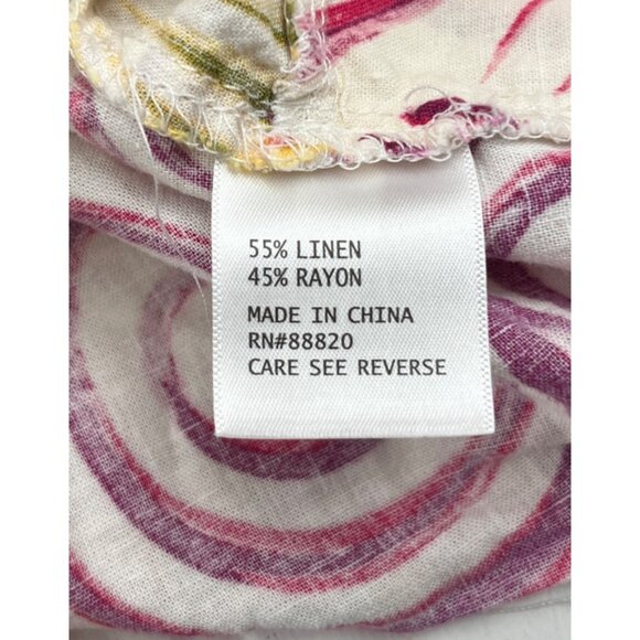 Christian Siriano New York Womens Wrap Top L Linen & Rayon Blend Sea Shell Print - Picture 4 of 5